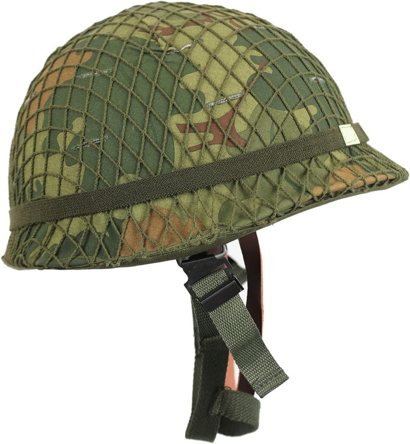 ACTJ.M WW2 WWII Vietnam War Era US M1 Combat Helmet with Mitchell Cover 1959 Dated Reproduction - Image 2
